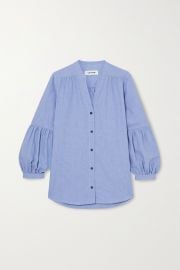 Ella gathered cotton-chambray shirt at Net A Porter