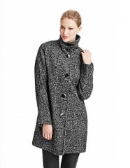 Ellen Tracy Funnel Neck Tweed Coat at Lord & Taylor