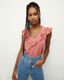 Ellerie Ruffled Cotton Tee at Veronica Beard