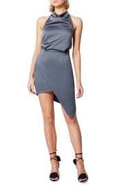 Elliatt Camo Asymmetric Satin Cocktail Dress at Nordstrom