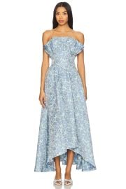 Elliatt X Revolve Jacquard Asymmetric Gown In Blue Floral at Revolve