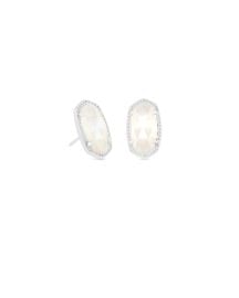 Ellie Silver Stud Earring In Ivory Mother-Of-Pearl at Kendra Scott