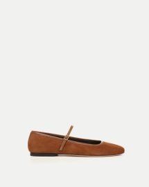 Ellie Suede Flat in Caramel at Veronica Beard