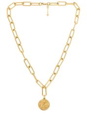 Ellie Vail Leonie Paper Clip Chain Coin Necklace at Revolve