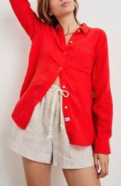 Ellis Organic Cotton Gauze Button-Up Shirt at Nordstrom