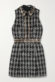 Ellis chain-embellished checked tweed mini dress at Net a Porter