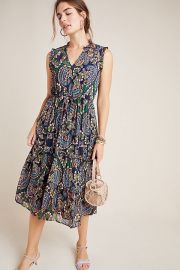 Elmira Ruffled Midi Dress at Anthropologie