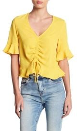 Elodie Elbow Length Ruffle Sleeve Cinched Top at Nordstrom Rack