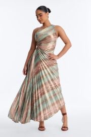 Elodie Metallic Pleated Gown Fashion Nova at Fashion Nova