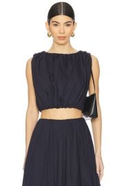 Elodie The Label Bari Poplin Top In Navy at Revolve
