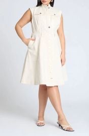 Eloquii Denim Fit Flare Dress at Nordstrom