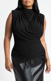 Eloquii Draped Mock Neck Sleeveless Top at Nordstrom