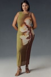Eloquii Plus Sleeveless Printed Slim Maxi Dress at Anthropologie