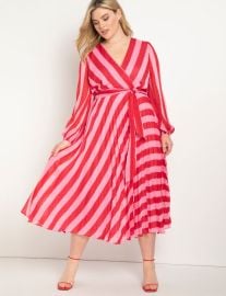 Eloquii Wrap Dress with Full Sleeves at Eloquii