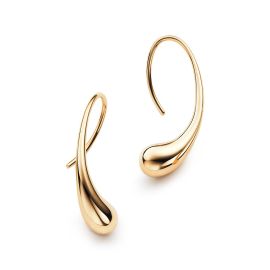 Elsa Peretti Teardrop hoop earrings in 18k gold Tiffany Co at Tiffany