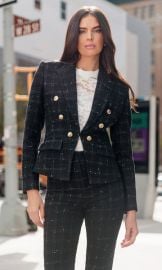 Elsa Windowpane Tweed Blazer at Generation Love