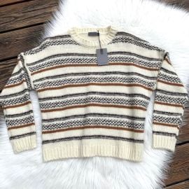 Elsamanda  Sweaters  Anthropology Elsamanda Made In Italy Womens Nwt Striped Wool Blend Sweater L at Poshmark