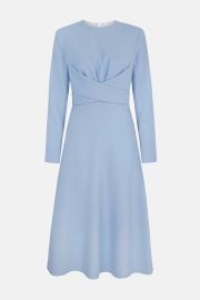 Elta Baby-Blue Wrap-Effect Double Crepe Dress at Emilia Wickstead