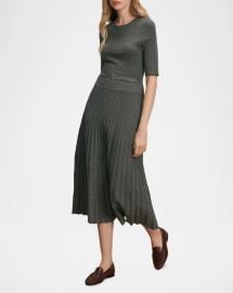 Elthea Belted Midi Knit Dress at Neiman Marcus