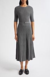 Elthea Belted Pleated Midi Dress at Nordstrom
