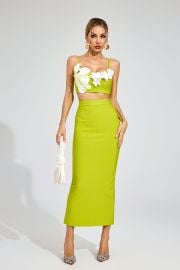 Elthion Flower Bandage Set In Green Night Novas at Night Novas
