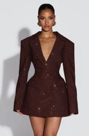 Elvira Mini Dress Plum Brown Sparkle at Shop