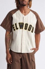 Elwood Logo Linen Blend Baseball Jersey at Nordstrom