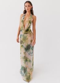 Elysia Mesh Maxi Dress - Rainforest Peppermayo US at Peppermayo
