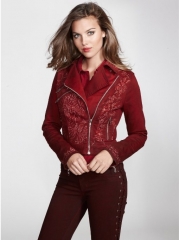 Embellished Biker Jacket at Guess