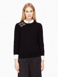 Embellished Bow Sweater at Kate Spade