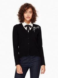 Embellished Brooch Cardigan at Kate Spade