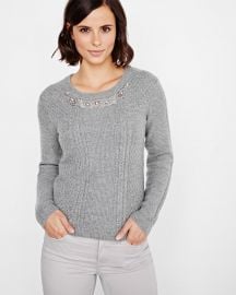 Embellished Cashmere Like Sweater at RW&CO