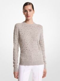 Embellished Cashmere Sweater Michael Kors at Michael Kors