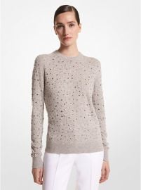 Embellished Cashmere Sweater Michael Kors at Michael Kors