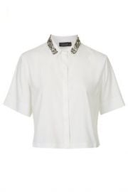 Embellished Collar Shirt at Topshop