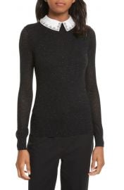 Embellished Collar Sparkle Sweater at Nordstrom