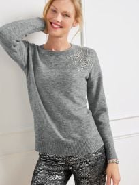 Embellished Crewneck Pullover Talbots at Talbots