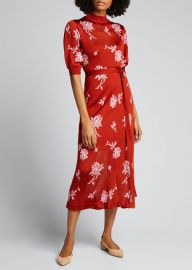 Embellished Floral Jacquard Midi Dress at Bergdorfgoodman