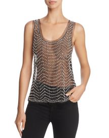 Embellished Mesh Tank at Bloomingdales