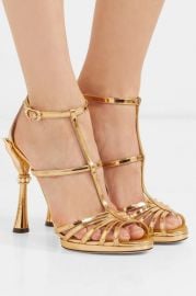 Embellished Mirrored Leather Sandals by Dolce and Gabbana at Dolce and Gabbana