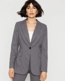 Embellished Pinstripe Relaxed One-Button Blazer White House Black Market at White House Black Market