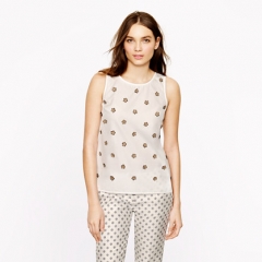 Embellished Poplin Shell at J. Crew