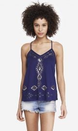 Embellished Racerback Trapeze Cami at Express