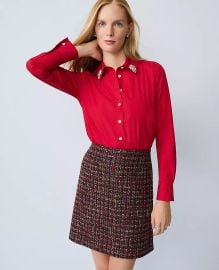 Embellished Relaxed Perfect Shirt at Ann Taylor
