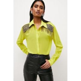 Embellished Shoulder Detail Blouse at Karen Millen