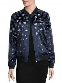 Embellished Silk Varsity Jacket at Saks Off 5th