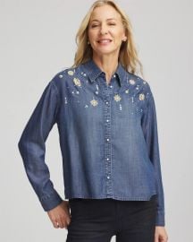 Embellished Tencel Collar Shirt Chicox27s at Chicos