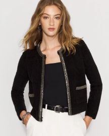 Embellished Tweed Sweater Jacket at White House Black Market
