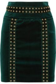 Embellished Velvet Mini Skirt by Pierre Balmain at Net A Porter