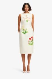 Embellished Wool Midi Dress at Leo Lin